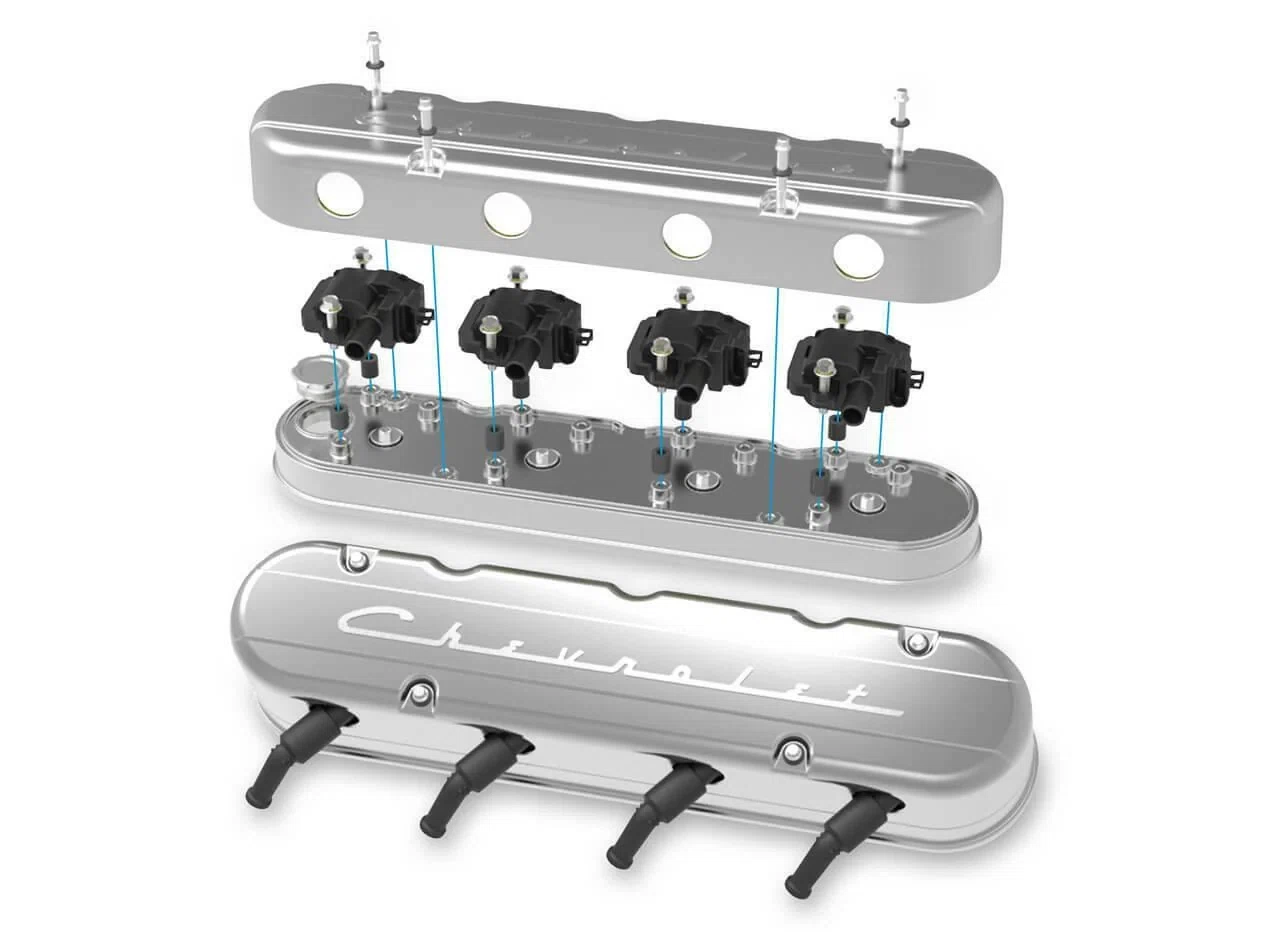 2-Pc LS Chevrolet Script Valve Covers - Polished Finish - 241-176
